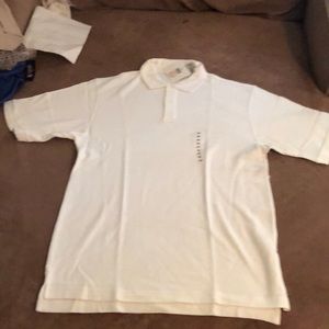 New white polo shirt sleeve medium